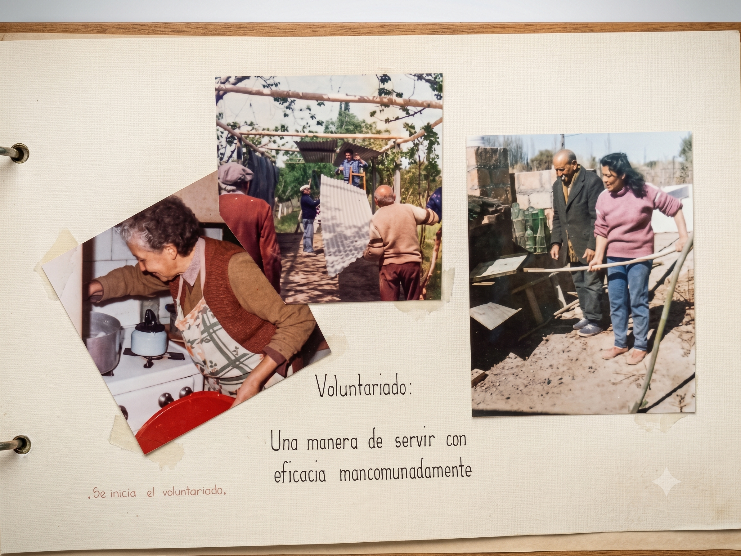 Voluntarios trabajando juntos